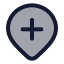 Locationadd icon with duotone rounded style