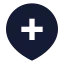Locationadd icon with solid sharp style