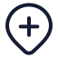 Locationadd icon with stroke rounded style