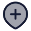 Locationadd icon with duotone rounded style