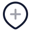Locationadd icon with twotone rounded style