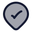Locationcheck icon with duotone rounded style