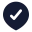 Locationcheck icon with solid standard style