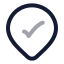 Locationcheck icon with twotone rounded style