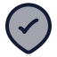 Locationcheck icon with duotone rounded style