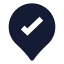 Locationcheck icon with solid sharp style