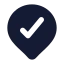 Locationcheck icon with solid standard style
