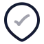 Locationcheck icon with twotone rounded style