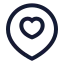Locationfavourite icon with stroke sharp style