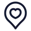 Locationfavourite icon with stroke sharp style