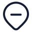 Locationremove icon with stroke rounded style