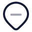 Locationremove icon with twotone rounded style