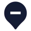 Locationremove icon with solid sharp style