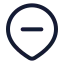 Locationremove icon with stroke rounded style