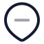 Locationremove icon with twotone rounded style