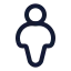 Locationuser icon with stroke rounded style