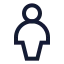 Locationuser icon with stroke sharp style