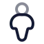 Locationuser icon with twotone rounded style
