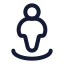 Locationuser icon with stroke rounded style