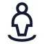Locationuser icon with stroke sharp style