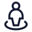 Locationuser icon with stroke sharp style