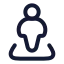 Locationuser icon with stroke rounded style