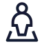 Locationuser icon with stroke sharp style