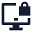 Lockcomputer icon with solid sharp style