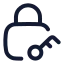 Lockkey icon with stroke rounded style
