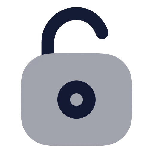 Lock Keyhole Open Icon in Bulk Rounded style