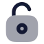 Lockkeyholeopen icon with bulk rounded style