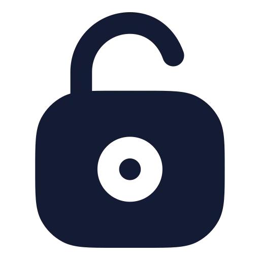 Lock Keyhole Open Icon in Solid Rounded style