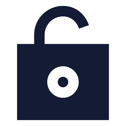 Lock Keyhole Open Icon in Solid Sharp style
