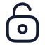 Lockkeyholeopen icon with stroke rounded style