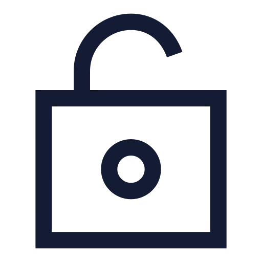 Lock Keyhole Open Icon in Stroke Sharp style
