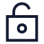 Lockkeyholeopen icon with stroke sharp style