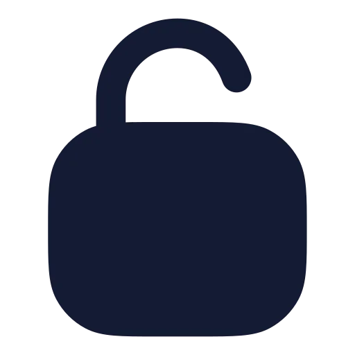 Lock Open Icon in Solid Rounded style