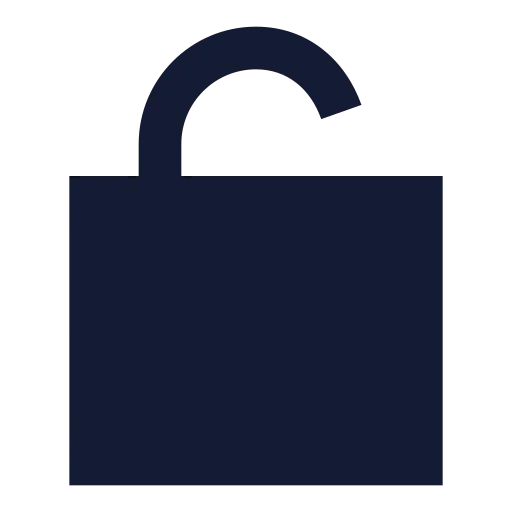 Lock Open Icon in Solid Sharp style