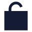 Lockopen icon with solid sharp style