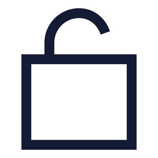 Lock Open Icon in Stroke Sharp style