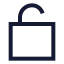 Lockopen icon with stroke sharp style