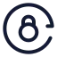 Locksync icon with stroke rounded style