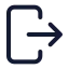 Logout icon with stroke standard style