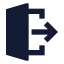 Logout icon with solid sharp style