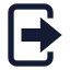 Logout icon with solid sharp style