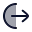 Logoutcircle icon with duotone rounded style