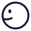 Lookleft icon with stroke rounded style