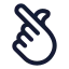 Lovekoreanfinger icon with stroke rounded style