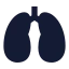 Lungs icon with solid sharp style
