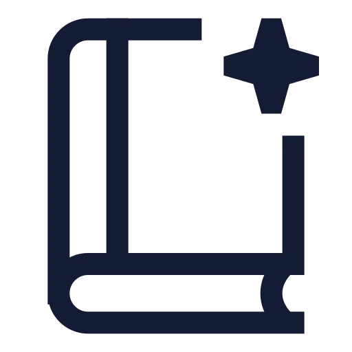 Magic Book Icon in Stroke Sharp style